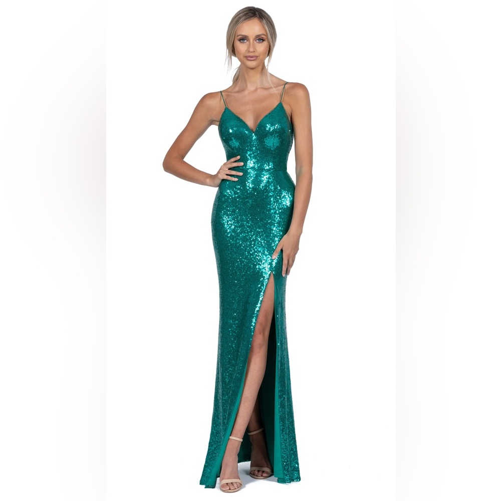 Emerald Green Sequin Gown